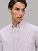 Shirt man xacus stripe oxford red_6