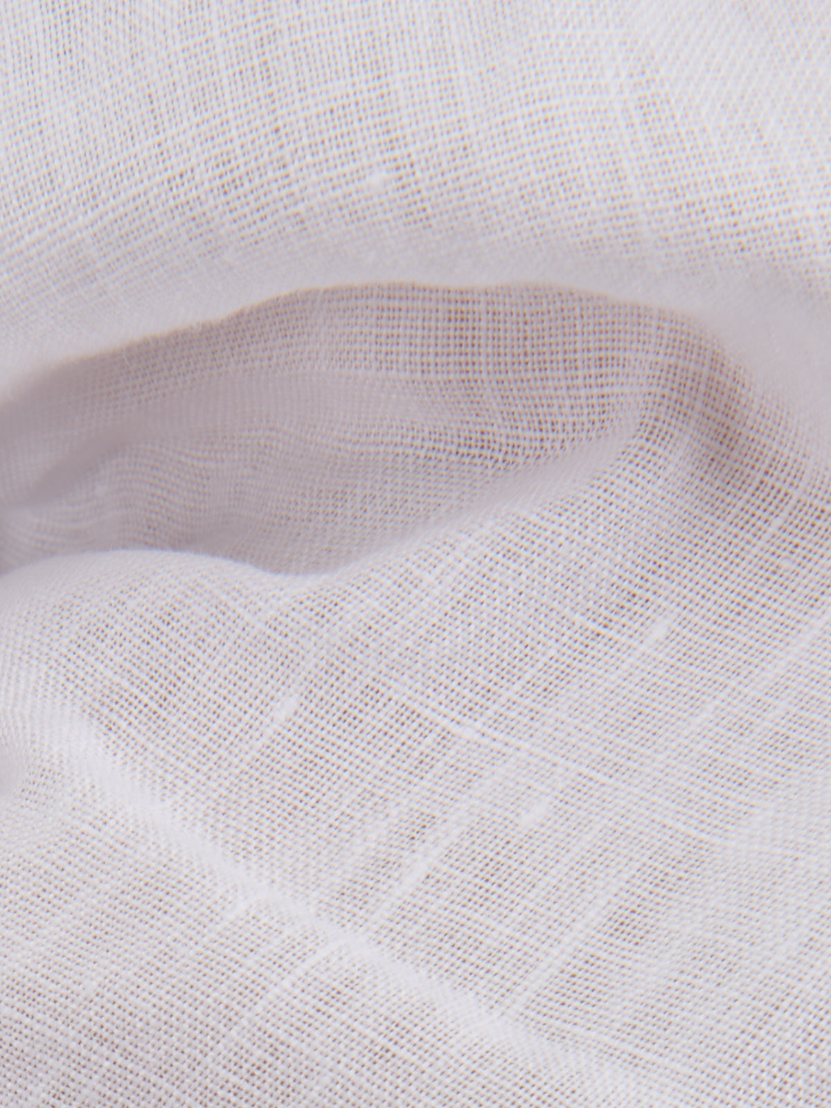 Shirt Collar Cutaway Solid Colour Linen Off-white