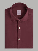 Shirt man xacus solid colour linen crushed berry_1