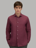 Shirt man xacus solid colour linen crushed berry_3
