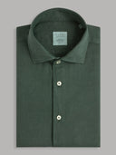 Shirt man xacus solid colour linen forest green_1