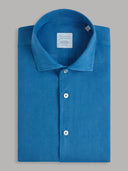 Shirt man xacus solid colour linen blue royal_1