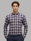 Shirt man xacus check twill dark blue_3