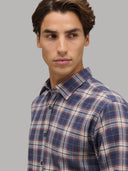 Shirt man xacus check twill dark blue_7