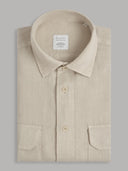 Shirt man xacus solid colour linen beige_1