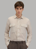 Shirt man xacus solid colour linen beige_7