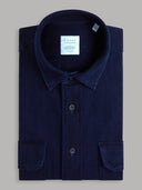 Shirt man xacus solid colour textured blue jeans_1