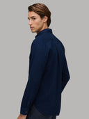 Shirt man xacus solid colour textured blue jeans_6