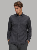 Shirt man xacus solid colour twill dark grey_3