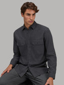 Shirt man xacus solid colour twill dark grey_6