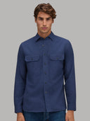 Shirt man xacus solid colour twill navy blue_6