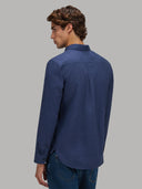 Shirt man xacus solid colour twill navy blue_7