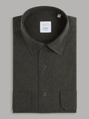 Shirt man xacus solid colour twill dark green_1