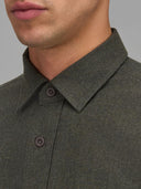 Shirt man xacus solid colour twill dark green_2