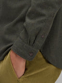 Shirt man xacus solid colour twill dark green_5