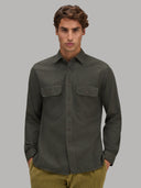 Shirt man xacus solid colour twill dark green_6