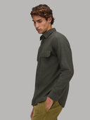 Shirt man xacus solid colour twill dark green_7