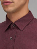 Shirt man xacus solid colour twill dark red_2