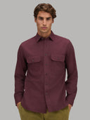 Shirt man xacus solid colour twill dark red_3