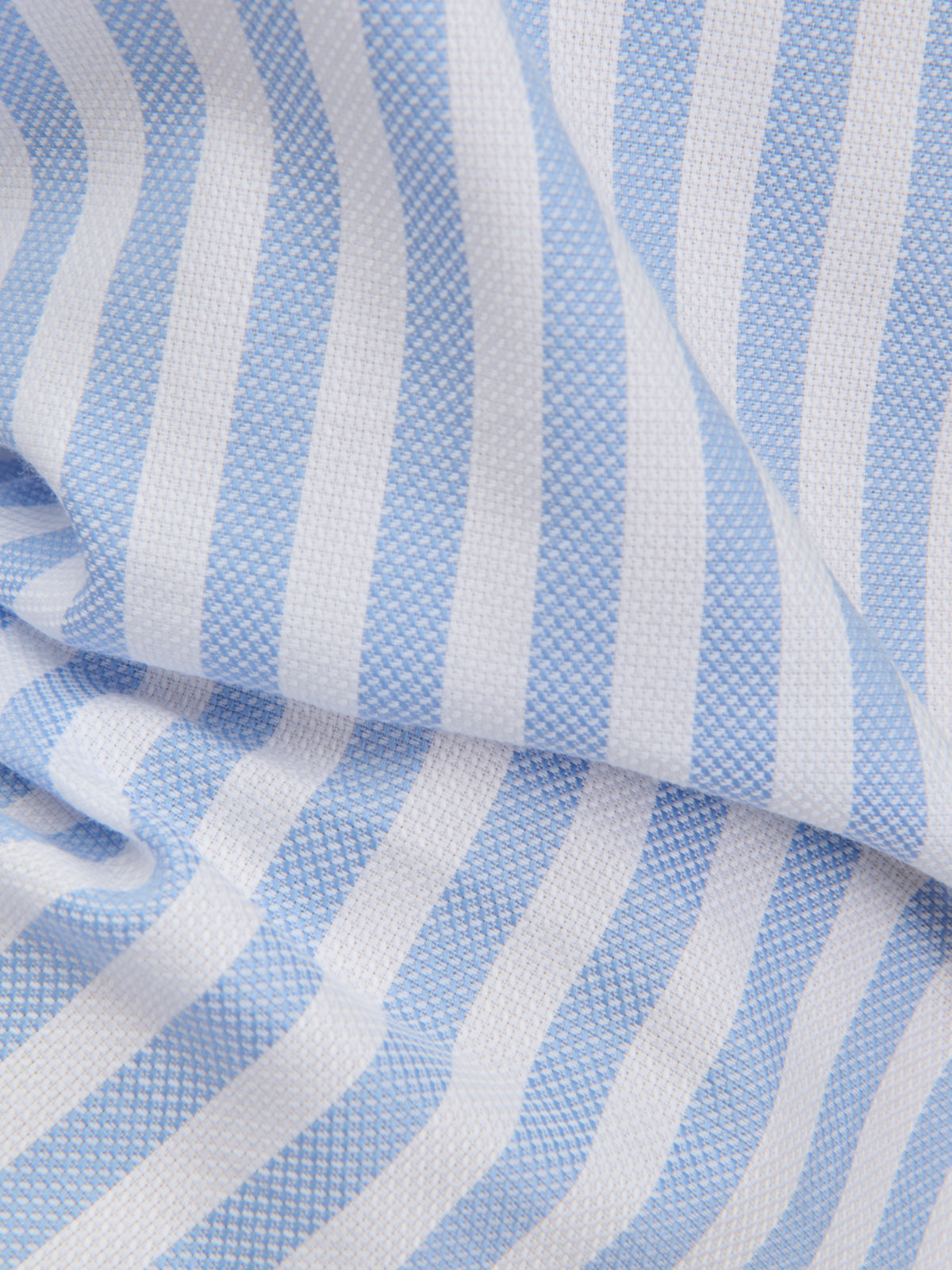 Camisa Cuello Francés Rayas Oxford Celeste