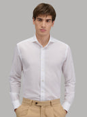 Shirt man xacus solid colour linen white_3