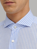 Shirt man xacus solid colour linen light blue_2