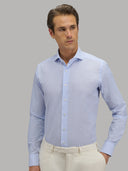 Shirt man xacus solid colour linen light blue_3