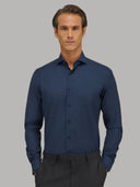 Shirt man xacus solid colour canvas navy blue_3
