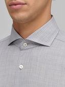 Shirt man xacus solid colour canvas grey melange_2