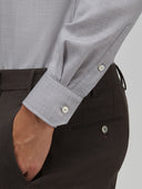 Shirt man xacus solid colour canvas grey melange_5