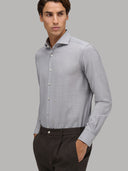 Shirt man xacus solid colour canvas grey melange_6