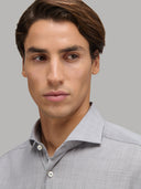 Shirt man xacus solid colour canvas grey melange_7