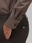 Shirt man xacus solid colour canvas brown_5