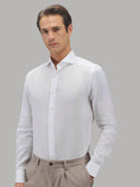 Shirt man xacus solid colour linen white_3