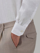 Shirt man xacus solid colour linen white_5