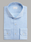 Shirt man xacus solid colour linen light blue melange_1