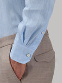 Shirt man xacus solid colour linen light blue melange_5