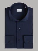 Shirt man xacus solid colour poplin navy blue_1