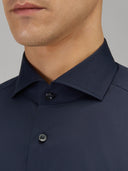 Shirt man xacus solid colour poplin navy blue_2