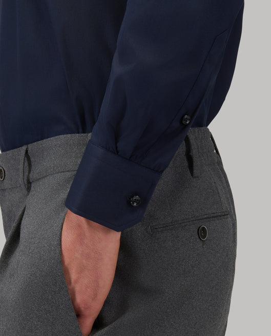 Shirt man xacus solid colour poplin navy blue_5