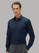 Shirt man xacus solid colour poplin navy blue_3