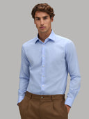 Shirt man xacus solid colour textured light blue_3