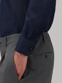 Shirt man xacus solid colour poplin navy blue_5