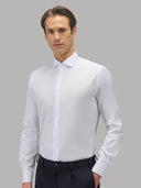 Shirt man xacus solid colour poplin white_3