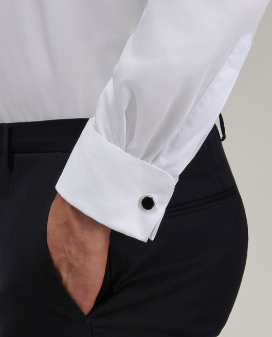 Shirt man xacus solid colour canvas white_5