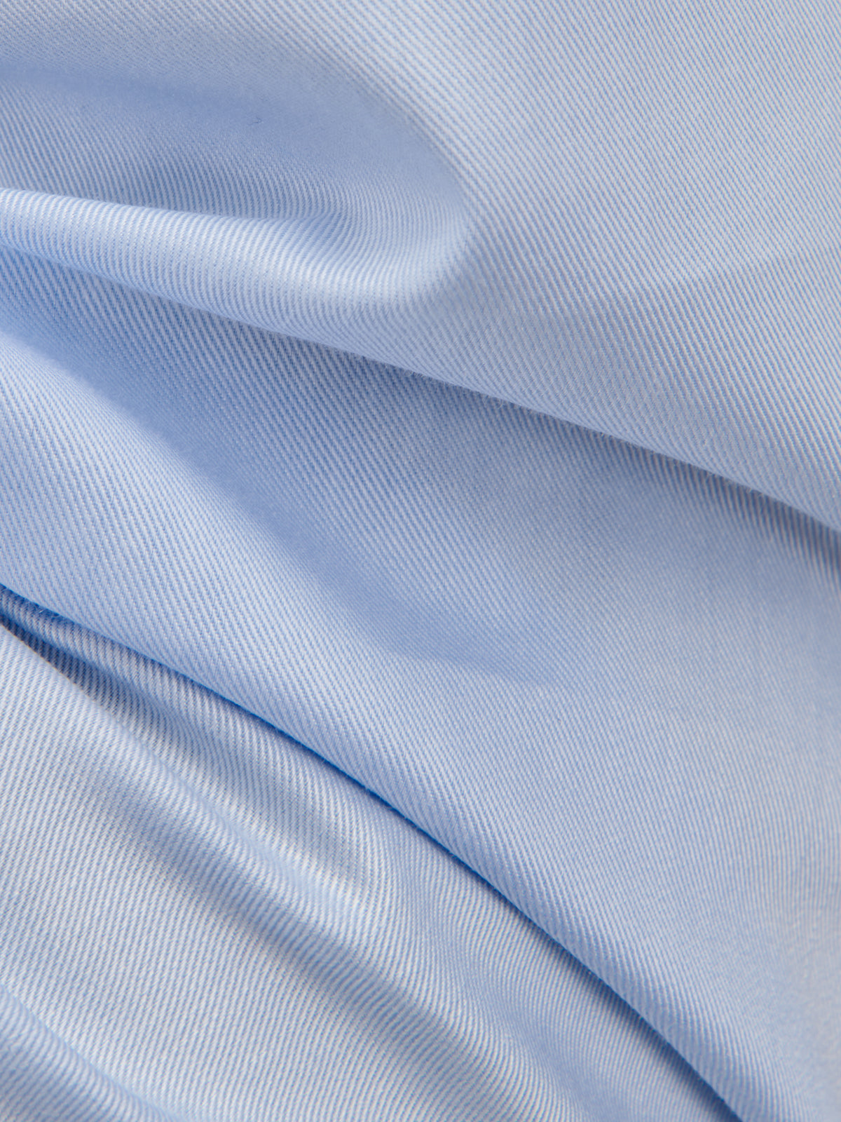 Camisa Cuello Francés Pequeño Liso Sarga Celeste Claro