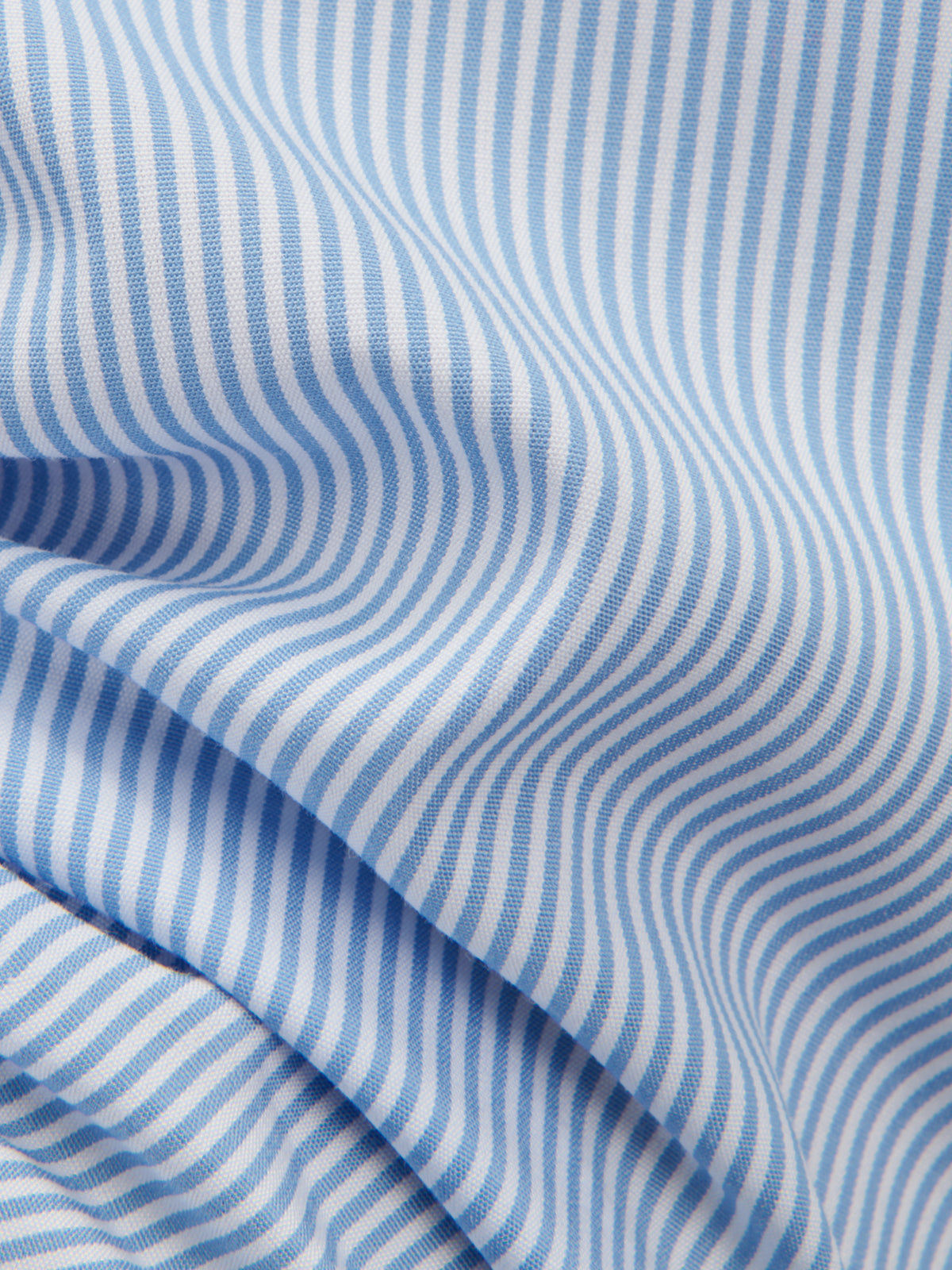 Camicia Collo Francese Piccolo Righe Popeline Celeste Chiaro