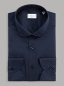 Shirt man xacus solid colour poplin navy blue_1