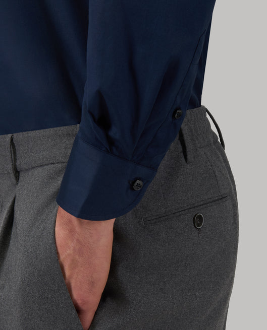 Shirt man xacus solid colour poplin navy blue_5