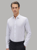 Shirt man xacus solid colour poplin white_3
